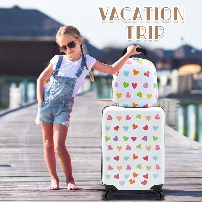 Sanwuta 4 Pcs Kids Luggage Set Kids Backpack Travel Rolling Suitcase - Image 6