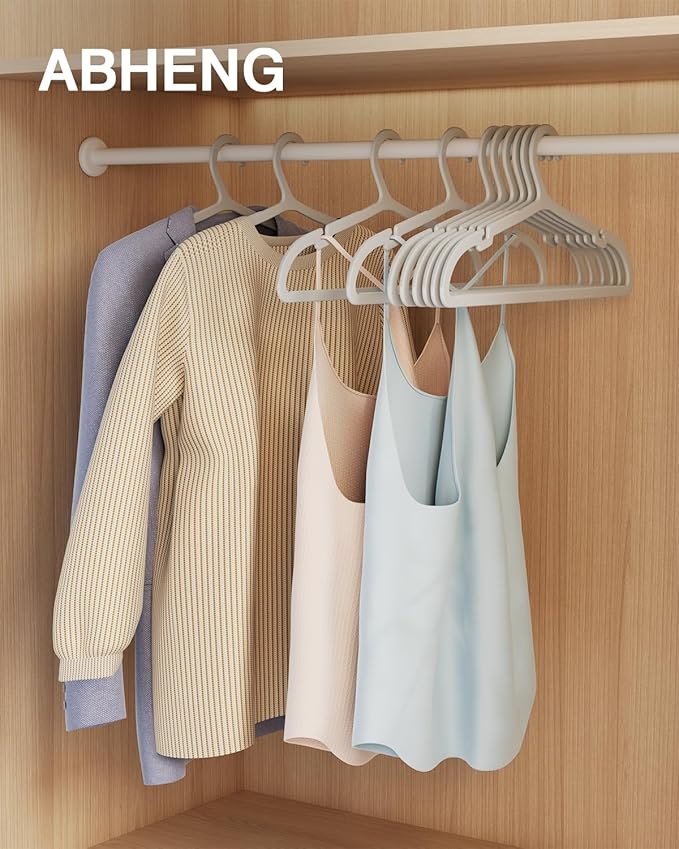 50 Pack Clothes Hangers, Non Slip Plastic Coat Hangers, Space Saving Hangers - Image 2