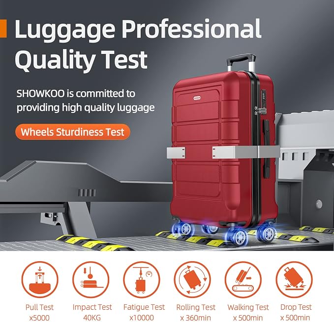 SHOWKOO Luggage Sets Expandable PC+ABS Durable Suitcase Double Wheels TSA Lock - Image 8