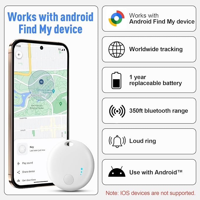 Bluetooth Tracker for Android, 2 Pack Item Finder Work - Image 5