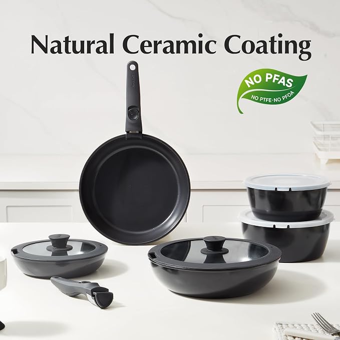 Redchef 16pcs Ceramic Pots and Pans Set Non Stick, Nonstick Kitchen Cookware Set - Image 8
