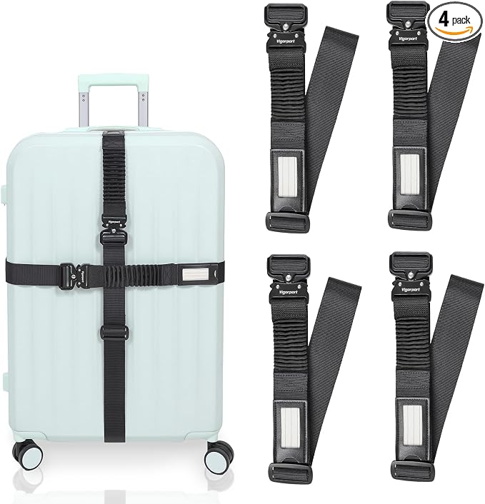 Vigorport Luggage Straps for Suitcases TSA Approved Suitcase Belt, Stretchable by Vigorport