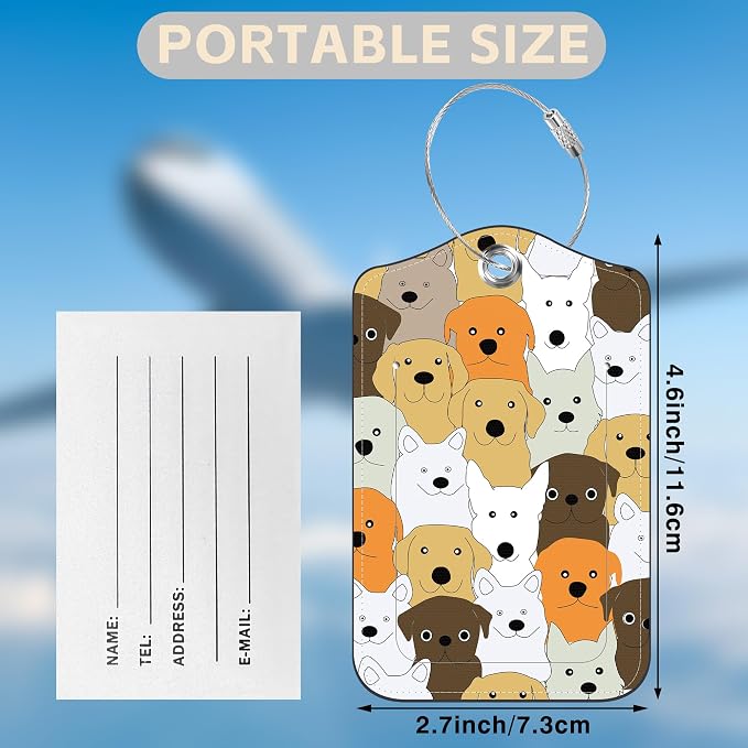 Cute Doodle Dog Set of 2 Luggage Tags - Image 2