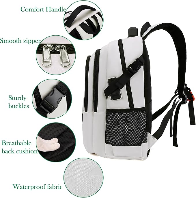 FENGDONG 17.3 inch Large Laptop Backpack Durable Waterproof Travel College - Image 4