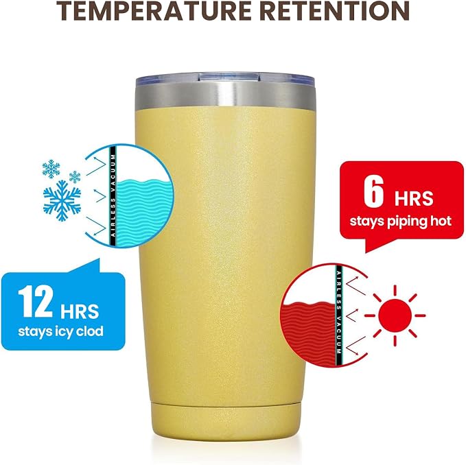 MEWAY 20oz Tumbler 8 Pack Double Wall Vacuum Insulated Travel Glitter Mug Bulk - Image 6