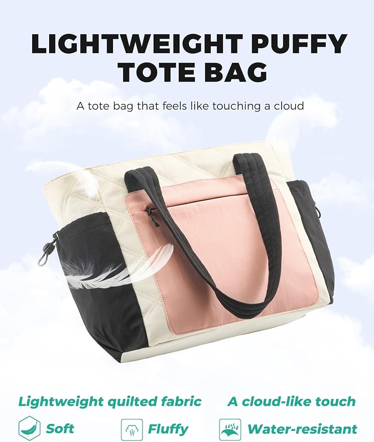 Tote Bag for Women, Lightweight Puffer bag - Image 3