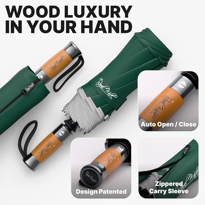 Royal Walk Windproof Folding Travel Umbrella Compact and Strong Luxurious Real - Image 3