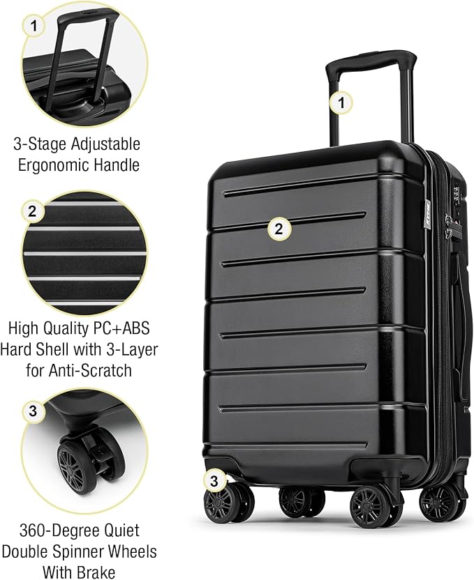 KYME Carry On Luggage 22x14x9 Airline Approved Expandable - Image 5