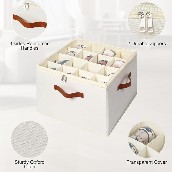 Shoe Organizer for Closet, Foldable Shoe Storage Bins - Image 5