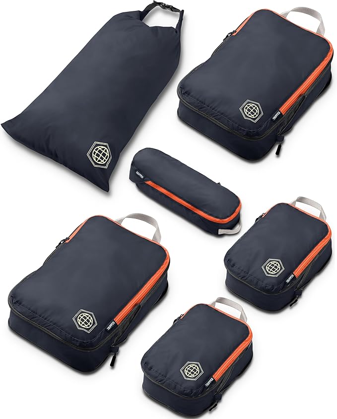 Compression Packing Cubes Set for Travel by TRIPPEDTravelGear