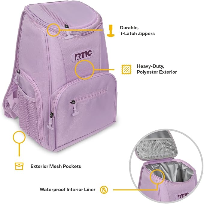 RTIC 15 Can Lightweight Backpack Cooler Soft Insulated Portable Bag - Image 4