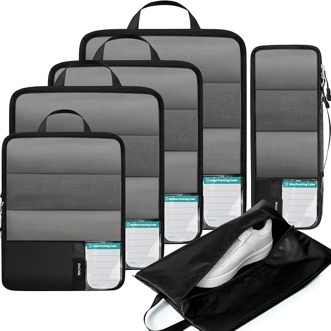 BAGAIL 6 Set Ultralight Compression Packing Cubes Packing Organizer by BAGAIL