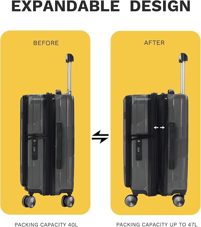 Carry On Luggage 22x14x9 Airline Approved Expandable Top Opening Carryon Luggage - Image 3