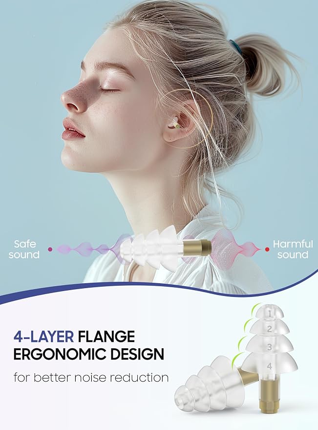 Ear Plugs for Airplane Pressure Relief, 2 Pairs Adults Soft Silicone Reusable - Image 3