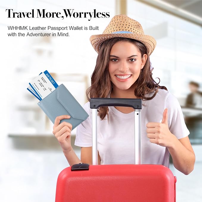 Leather Passport Holder for Travel, Passport Book Holder, Rfid Blocking Travel - Image 7