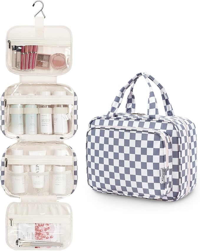 Narwey Hanging Toiletry Bag for Women Travel Makeup Bag Organizer Toiletries - Image 2