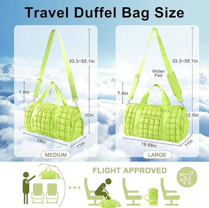 Quilted Travel Duffle Bag Gym Bag - Image 2