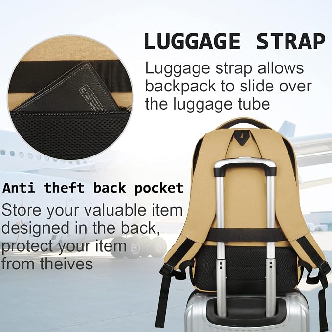 Laptop Backpack, Business Travel Anti Theft Slim Durable Laptops Backpack - Image 6