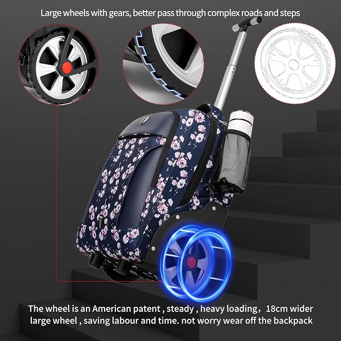 Rolling Backpack, Waterproof Backpack - Image 2