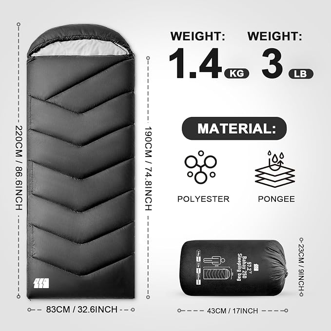 Sleeping Bags for Adults Cold Weather, Waterproof, Lightweight Camping Sleeping - Image 2