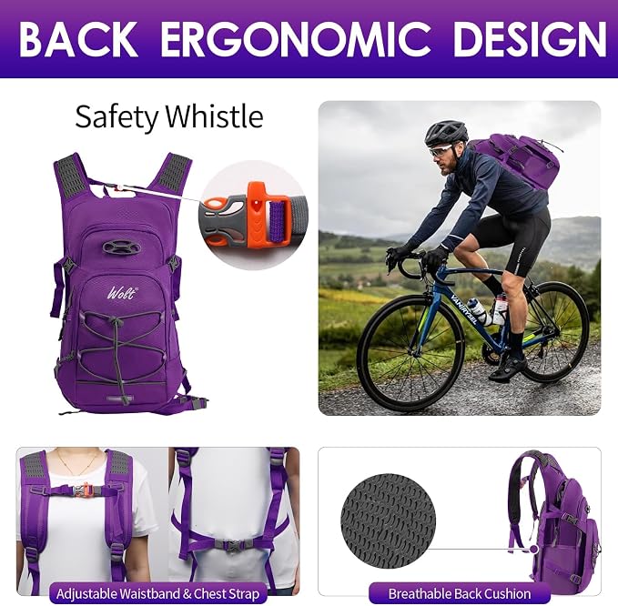 WOLT Hydration Backpack 18L Hiking Water Backpack - Image 6