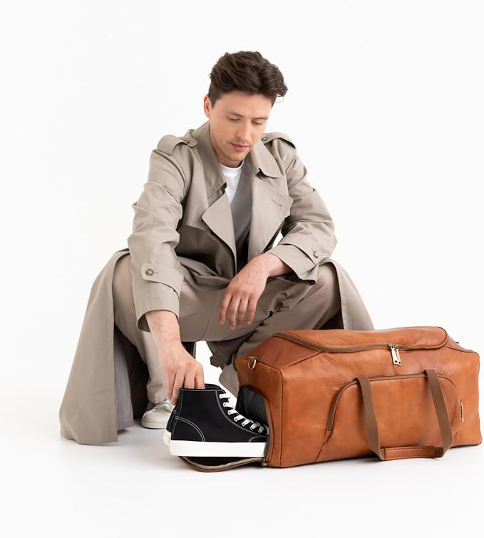 Berliner Bags Vintage Genuine Leather Duffle Denver XL - Image 8