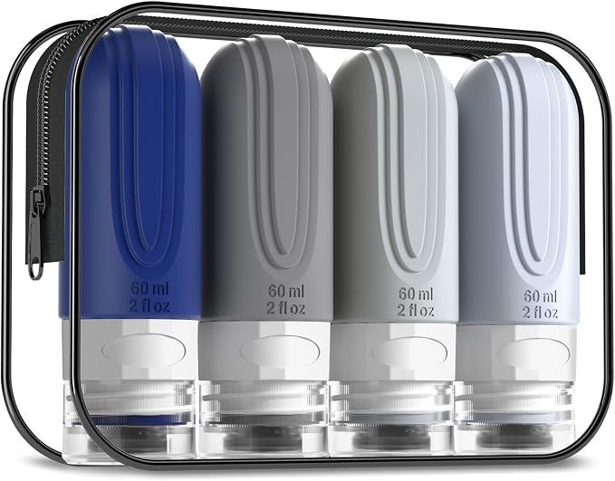 Travel Bottles for Toiletries, Tsa Approved 2oz Travel size Bottles, BPA Free by Mrsdry