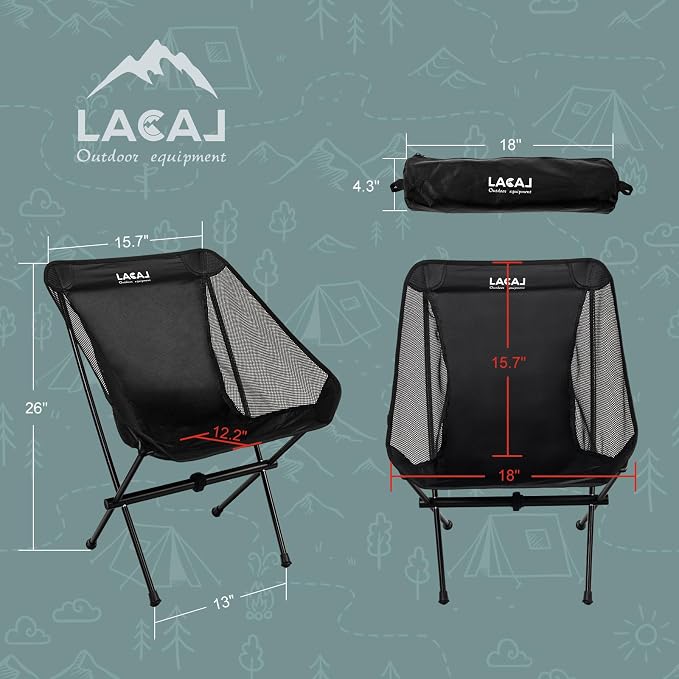 Ultra-Light Folding Camping Chair, All-Aluminum Frame, Surper Breathable Fabric - Image 2