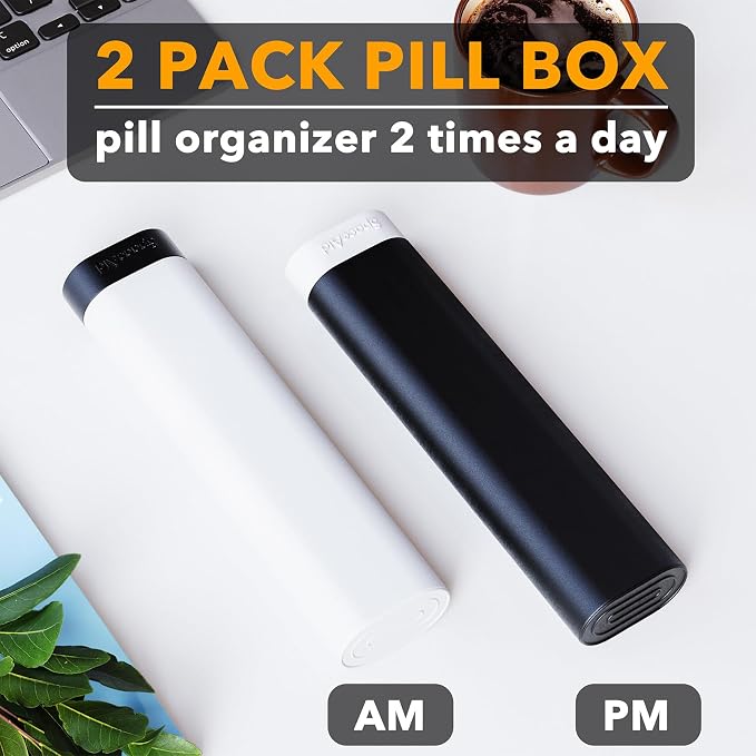 SpaceAid 2 Pack Pill Organizer Box 7 Day, Weekly Travel Pill Case Holder - Image 2