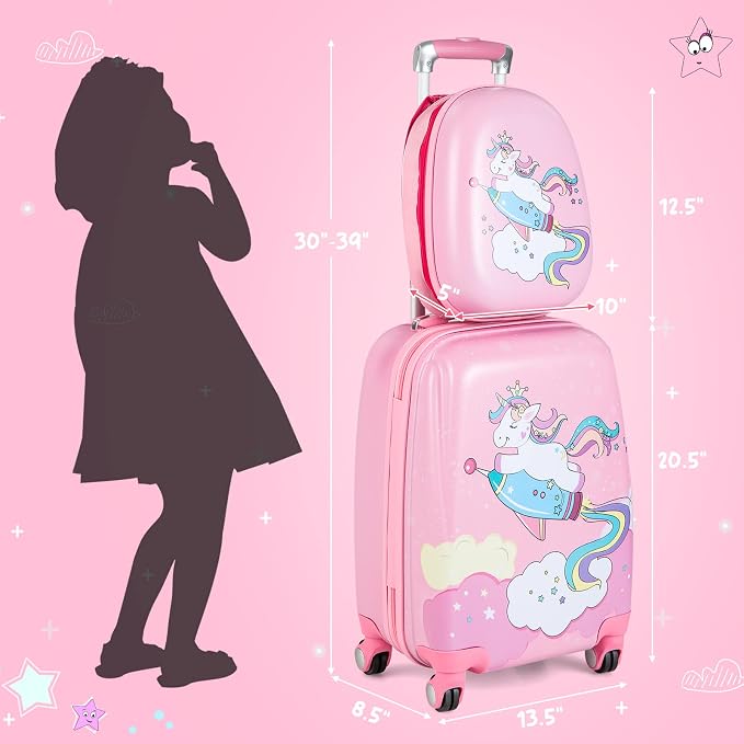 HONEY JOY Kids Luggage, Lightweight Toddler Girls Suitcase, Durable ABS - Image 6