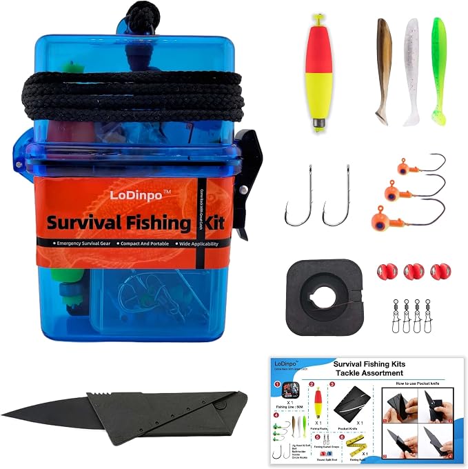 Mini Survival Fishing Kit Small Emergency Fishing Gear Box Pocket Fishing by Unknown