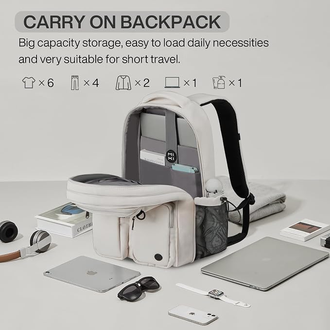 mixi Large Capacity Travel Laptop Backpack, Lightweight Durable College Bookbag - Image 2