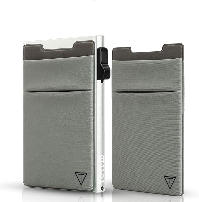 Slim Wallet for Men and Women, Pop Up Credit Card Wallet Metal Minimalist Cards by TOYFID