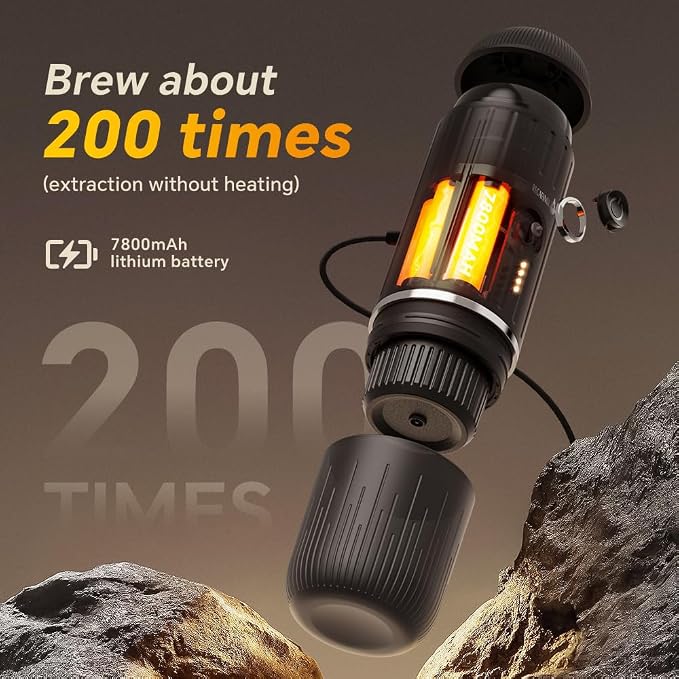 Portable Coffee Maker Travel Espresso Machine 120W Red Color, 19 Bar Pressure - Image 2