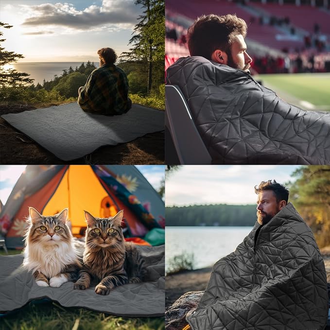 Outdoor Waterproof Blanket, Foldable Fleece Stadium Blanket - Image 6