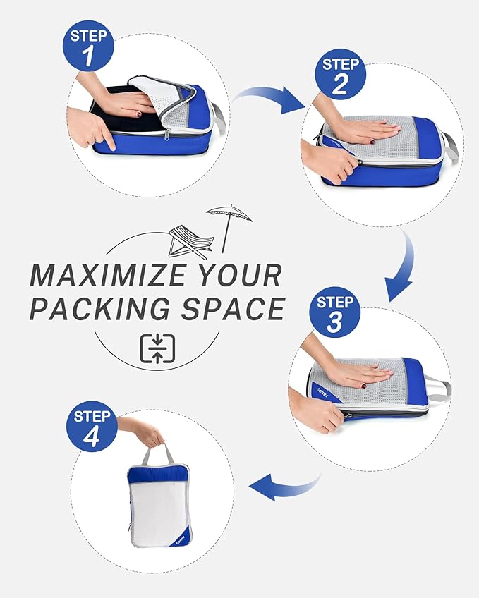 Compression Packing Cubes, Gonex Extensible Storage Mesh Bags Organizers - Image 2