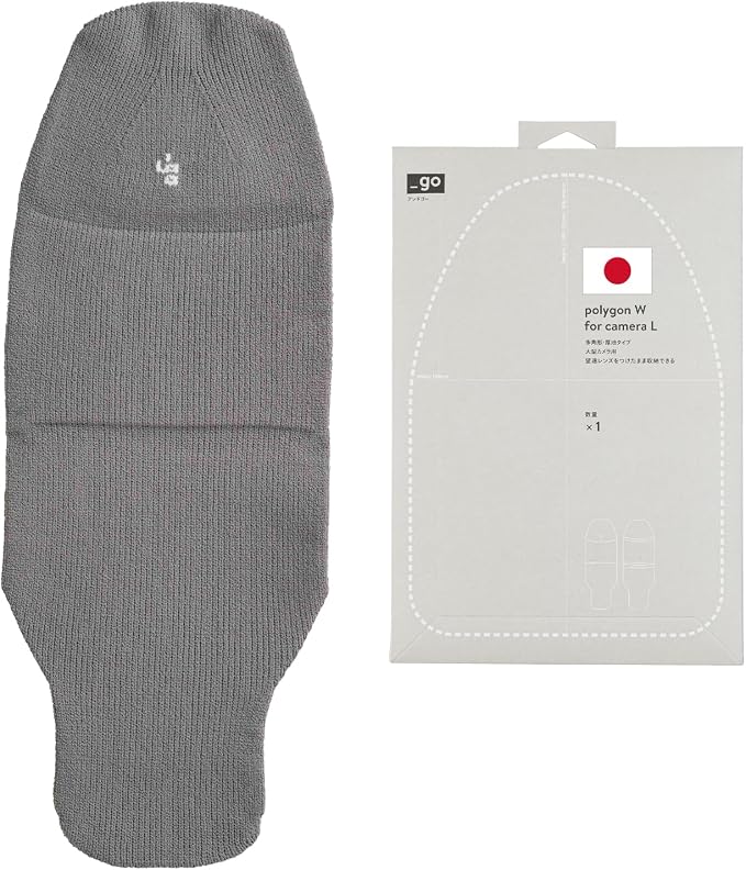 Camera Cover, Polygon W, Made in Japan, L size, Light Gray by PACKINGKNIT_GO