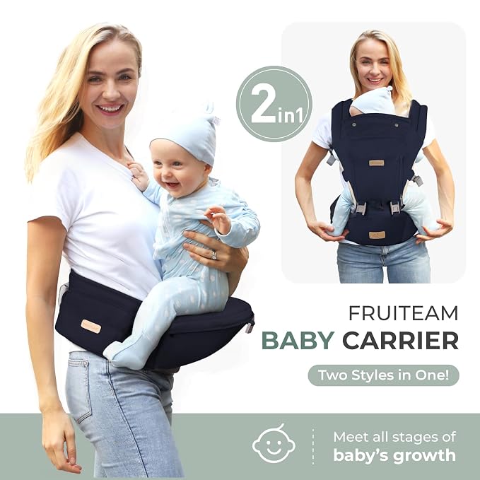 FRUITEAM Baby Carrier Newborn to Toddler, 6-in-1 Ergonomic & Adjustable Baby - Image 4