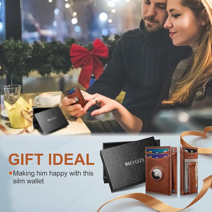 Airtag Wallet for Men- with Money Clip Gift Boxed, Magnetic Closure Slim - Image 9