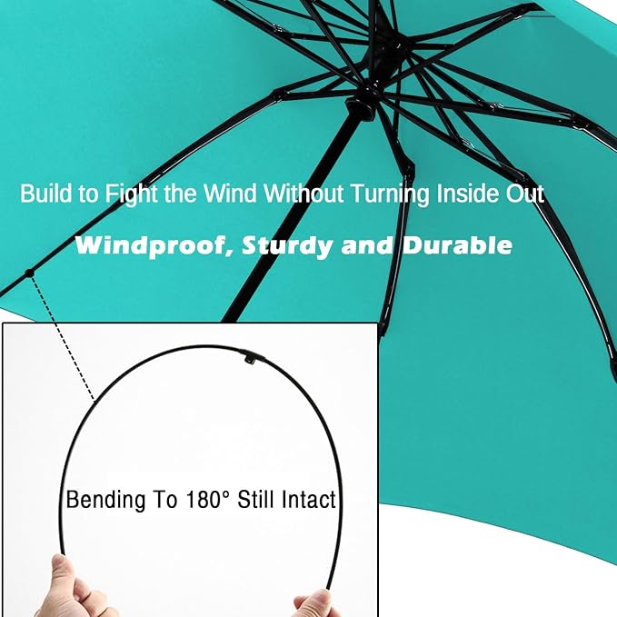 LANBRELLA Compact Reverse Folding Umbrella Auto Windproof Travel Umbrella - Image 3