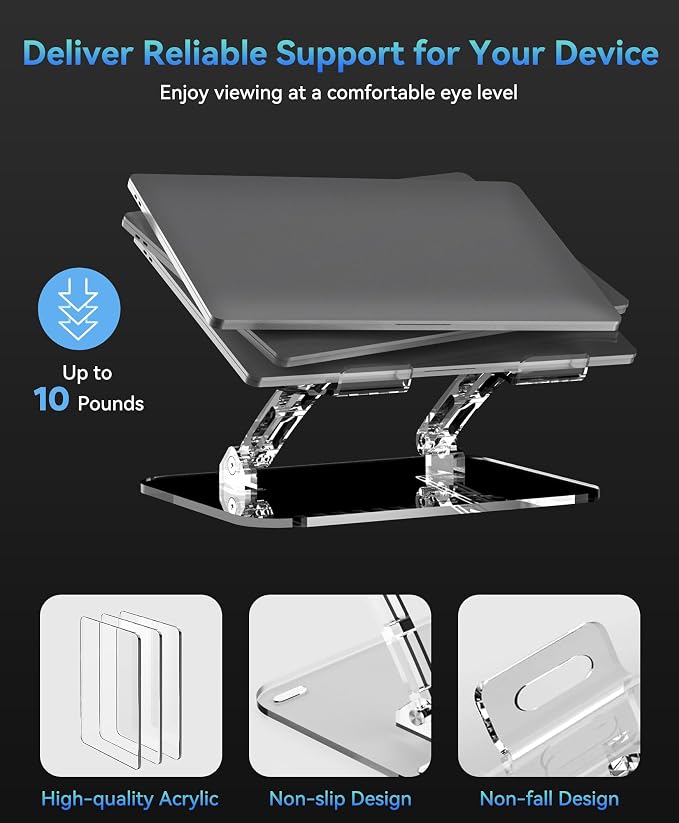 Adjustable Foldable Laptop Stand, Portable Ergonomic Computer Stand - Image 6