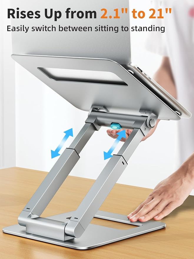 tounee Laptop Stand for Desk Adjustable Height, Telescopic Computer Stand - Image 3