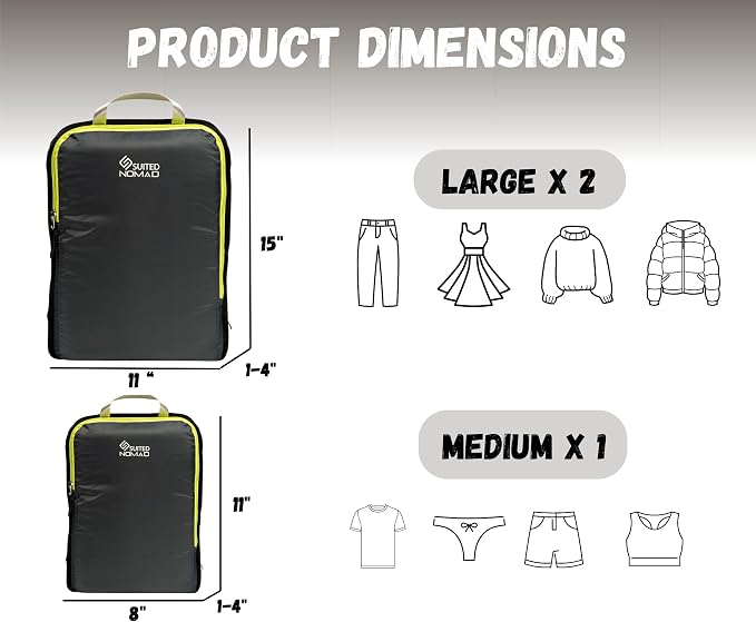 6 Set/3 Set Ultralight Compression Packing Cubes, Suitcase and Backpack Travel - Image 3
