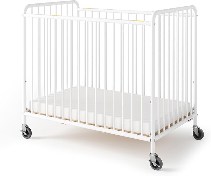 Foundations Chelsea Slatted Metal Compact Daycare Crib, Compact Mini Size by FoundationsChildrensProducts