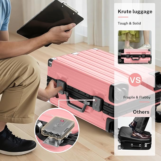 Krute Large Luggage 28 inch Zipperles Suitcase - Image 5
