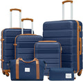 LONG VACATION 6 Piece ABS+PC Hardshell Luggage Set by LONG+VACATION