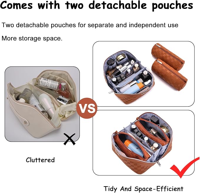 Travel Makeup Bag Organizer Cosmetic Bag: 3 Pcs Set Make up Bags - Image 6