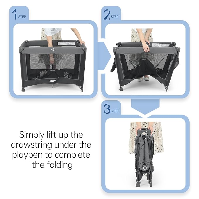 Pamo Babe Portable Playpen Foldable Playard Portable Crib - Image 7