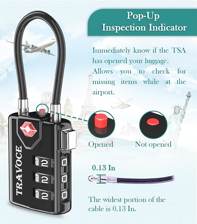 TSA Approved Luggage Locks, Travel Locks Which Also Work Great as Gym Locks - Image 6