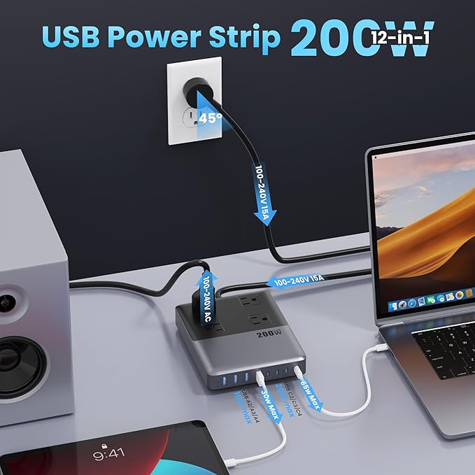 12-in-1 Charging Station USB-C Power Strip - Image 3